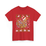 Christmas Chicken Holiday Decor T-Shirt - Red