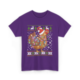 Christmas Chicken Holiday Decor T-Shirt - Purple