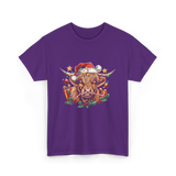 Christmas Cow Holiday Decor T-Shirt - Purple