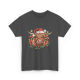 Christmas Cow Holiday Decor T-Shirt - Dark Heather