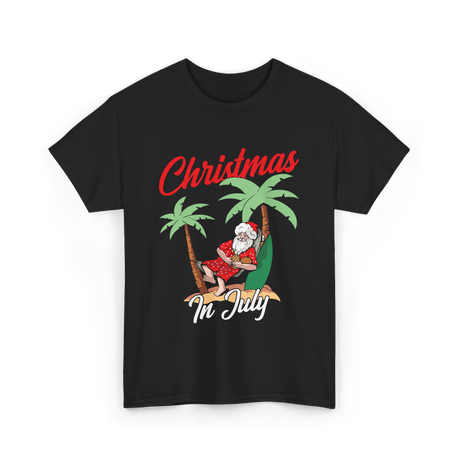 Christmas In July Santa T-Shirt - Black