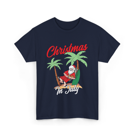 Christmas In July Santa T-Shirt - Navy