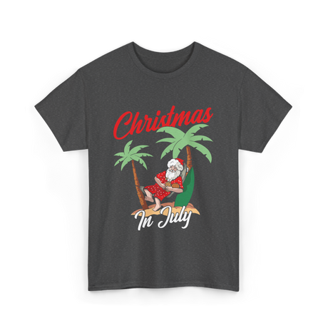 Christmas In July Santa T-Shirt - Dark Heather