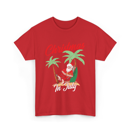 Christmas In July Santa T-Shirt - Red