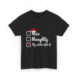 Christmas Nice Naughty Sister T-Shirt - Black