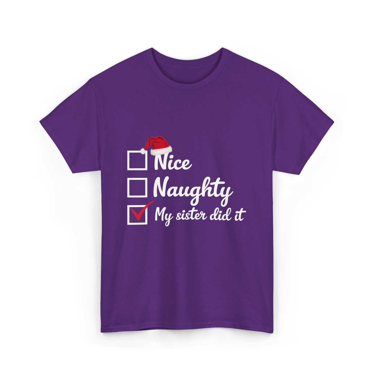 Christmas Nice Naughty Sister T-Shirt - Purple