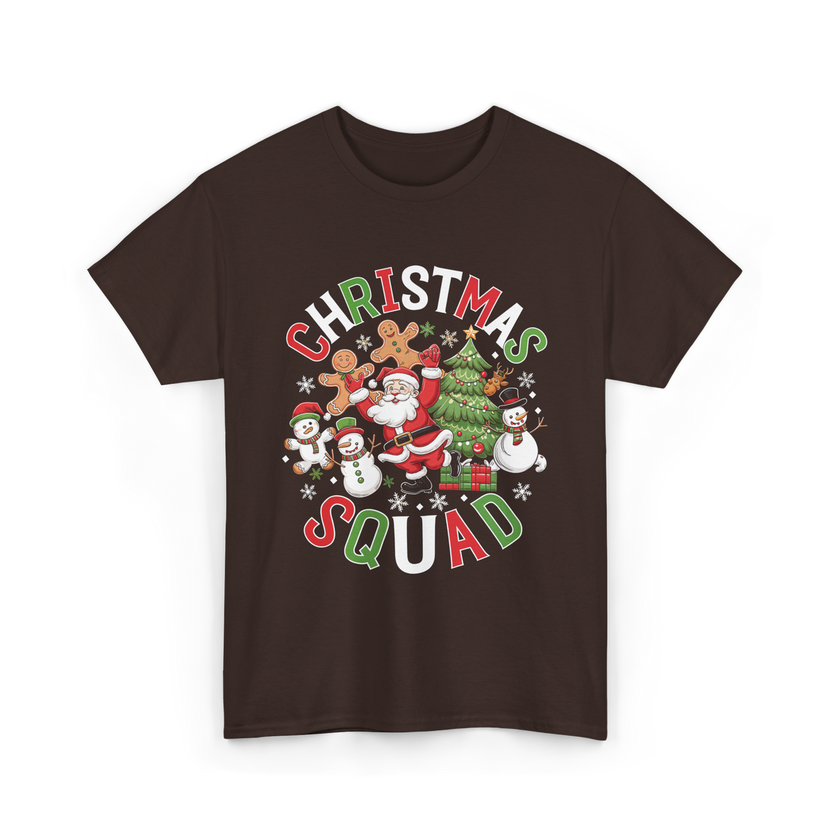 Christmas Squad Holiday Season T-Shirt - Dark Chocolate