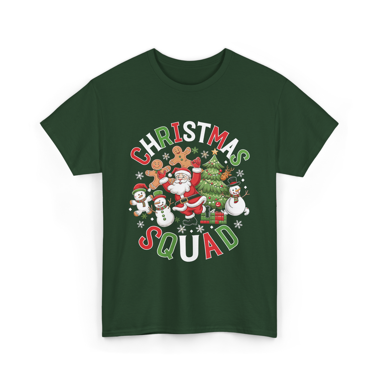 Christmas Squad Holiday Season T-Shirt - Forest Green