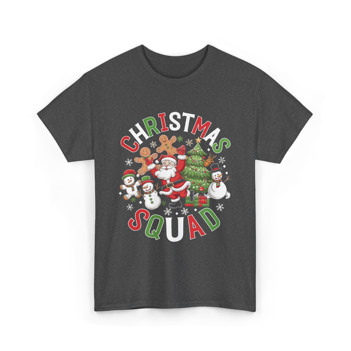 Christmas Squad Holiday Season T-Shirt - Dark Heather