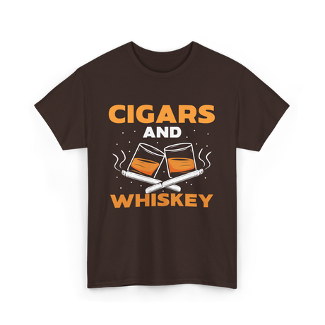 Cigars And Whiskey Cigar Lover T-Shirt - Dark Chocolate