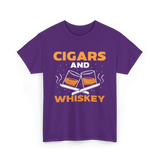 Cigars And Whiskey Cigar Lover T-Shirt - Purple