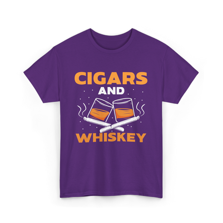 Cigars And Whiskey Cigar Lover T-Shirt - Purple