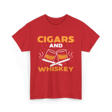 Cigars And Whiskey Cigar Lover T-Shirt - Red