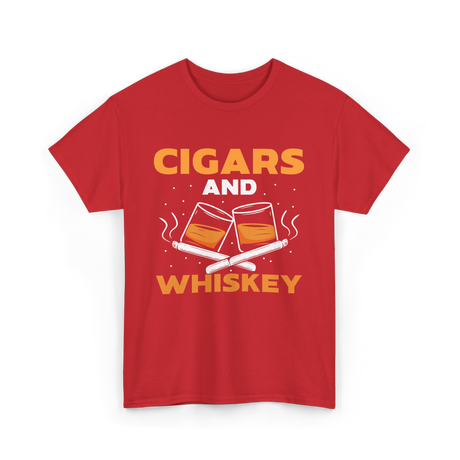 Cigars And Whiskey Cigar Lover T-Shirt - Red