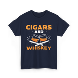 Cigars And Whiskey Cigar Lover T-Shirt - Navy