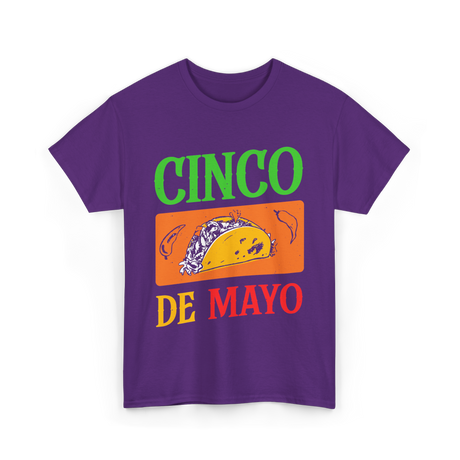 Cinco De Mayo Taco Fiesta T-Shirt - Purple