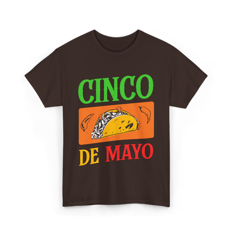 Cinco De Mayo Taco Fiesta T-Shirt - Dark Chocolate