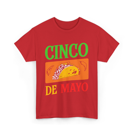 Cinco De Mayo Taco Fiesta T-Shirt - Red