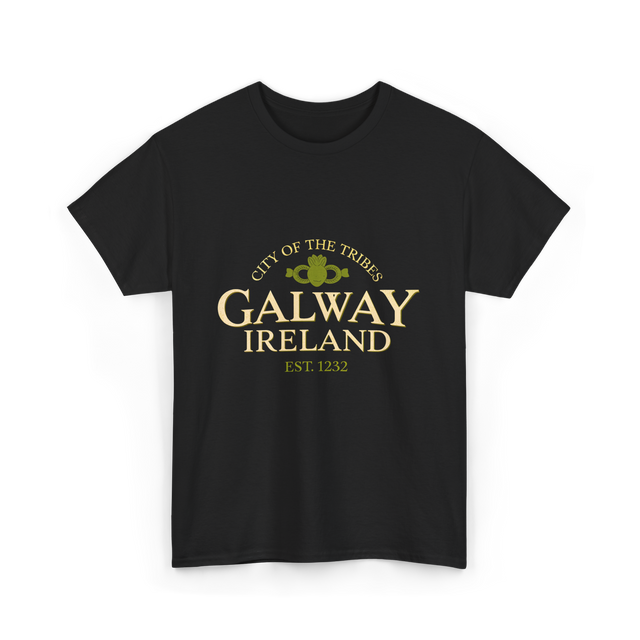 City of the Tribes Galway Ireland T-Shirt - Black