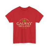 City of the Tribes Galway Ireland T-Shirt - Red