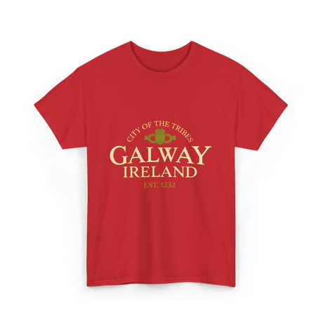 City of the Tribes Galway Ireland T-Shirt - Red