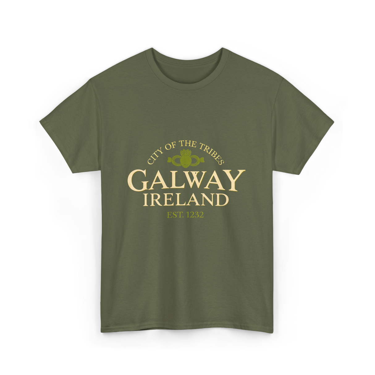 City of the Tribes Galway Ireland T-Shirt - Military Green