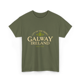 City of the Tribes Galway Ireland T-Shirt - Military Green