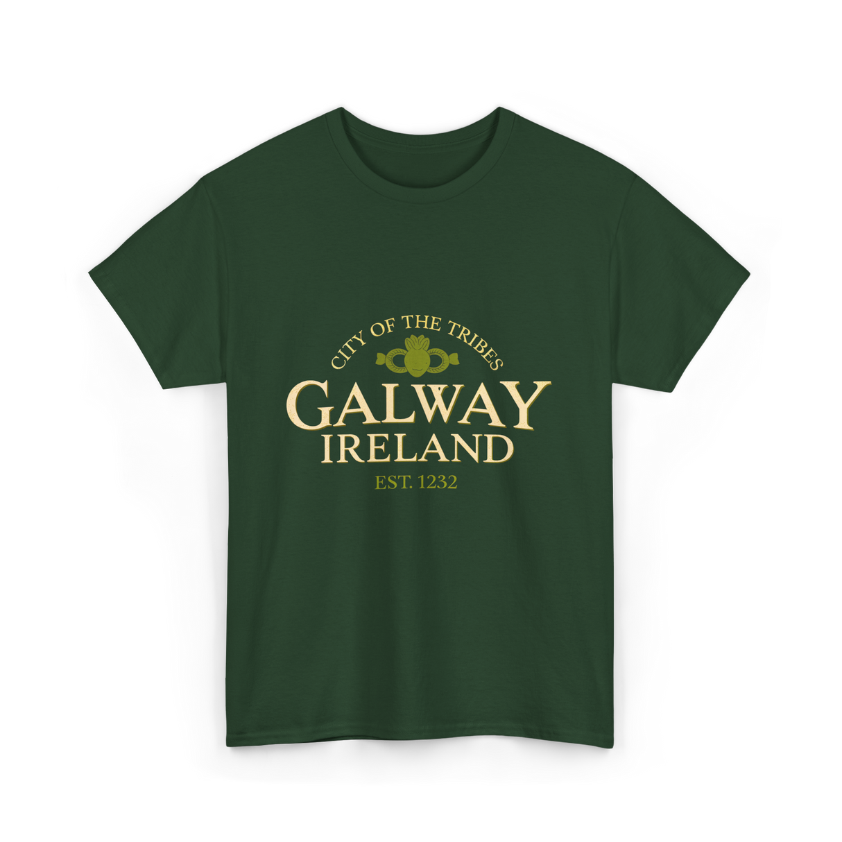 City of the Tribes Galway Ireland T-Shirt - Forest Green