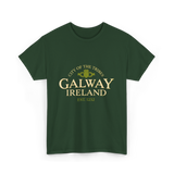 City of the Tribes Galway Ireland T-Shirt - Forest Green