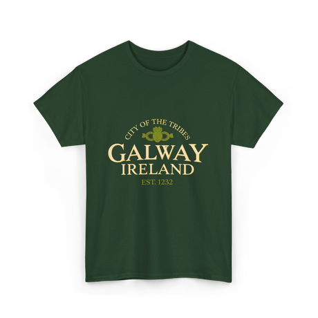 City of the Tribes Galway Ireland T-Shirt - Forest Green