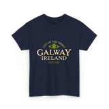 City of the Tribes Galway Ireland T-Shirt - Navy