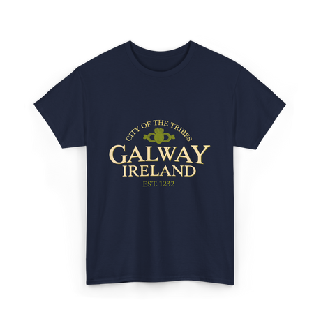 City of the Tribes Galway Ireland T-Shirt - Navy