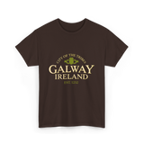 City of the Tribes Galway Ireland T-Shirt - Dark Chocolate