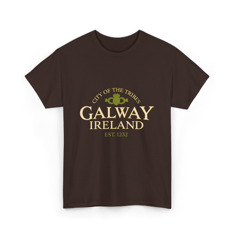 City of the Tribes Galway Ireland T-Shirt - Dark Chocolate