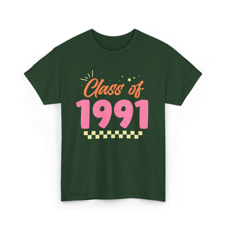 Class of 1991 Reunion Graduation T-Shirt - Forest Green