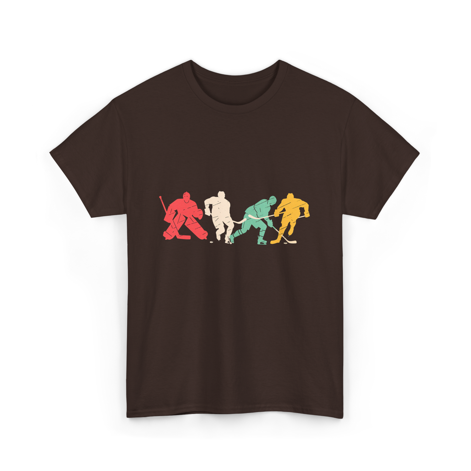 Classic Vintage Style Hockey T-Shirt - Dark Chocolate