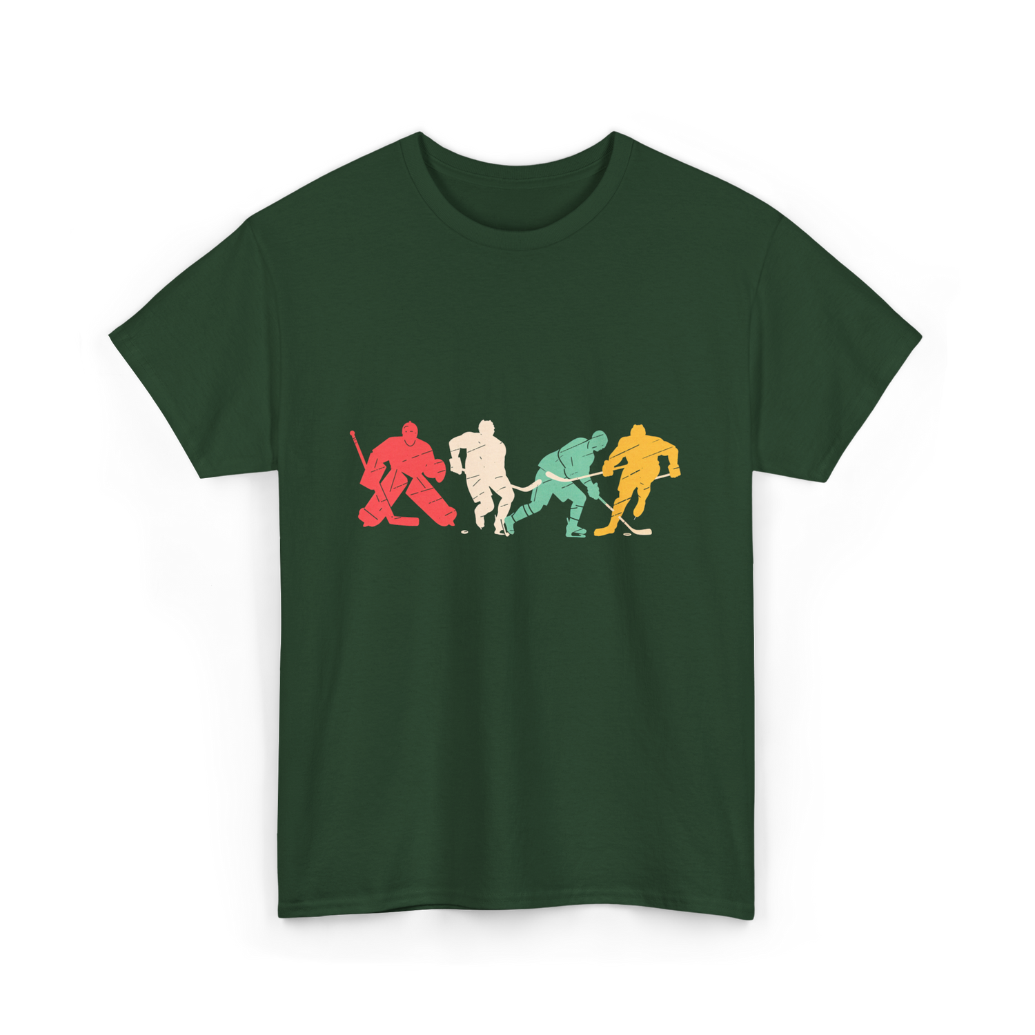 Classic Vintage Style Hockey T-Shirt - Forest Green