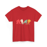 Classic Vintage Style Hockey T-Shirt - Red