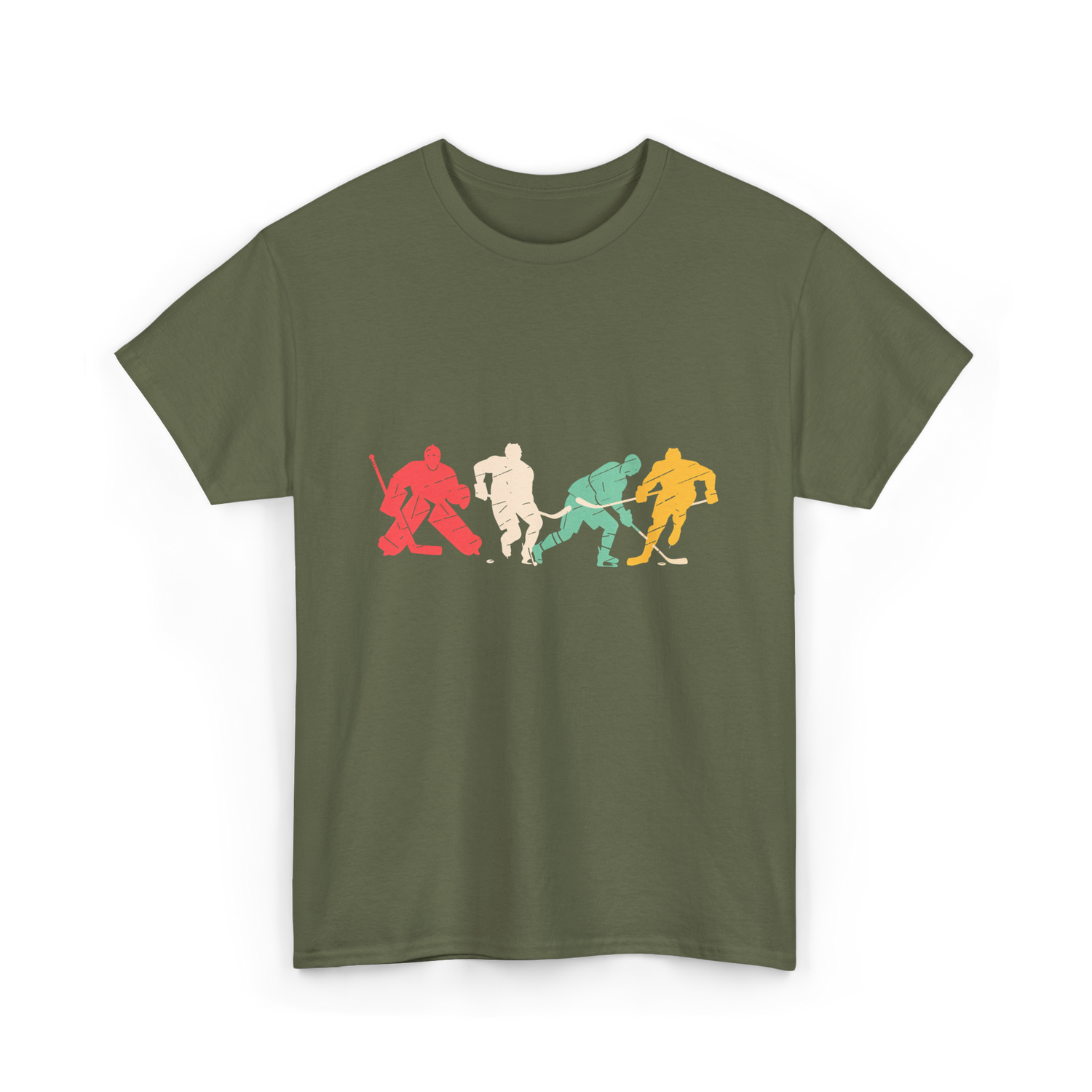 Classic Vintage Style Hockey T-Shirt - Military Green