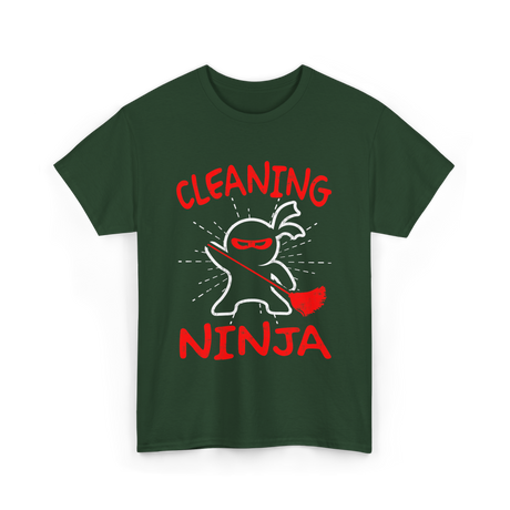 Cleaning Ninja Cleaning Janitor T-Shirt - Forest Green