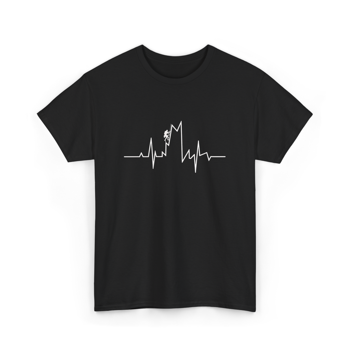 Climb Higher Rock Climbing EKG T-Shirt - Black