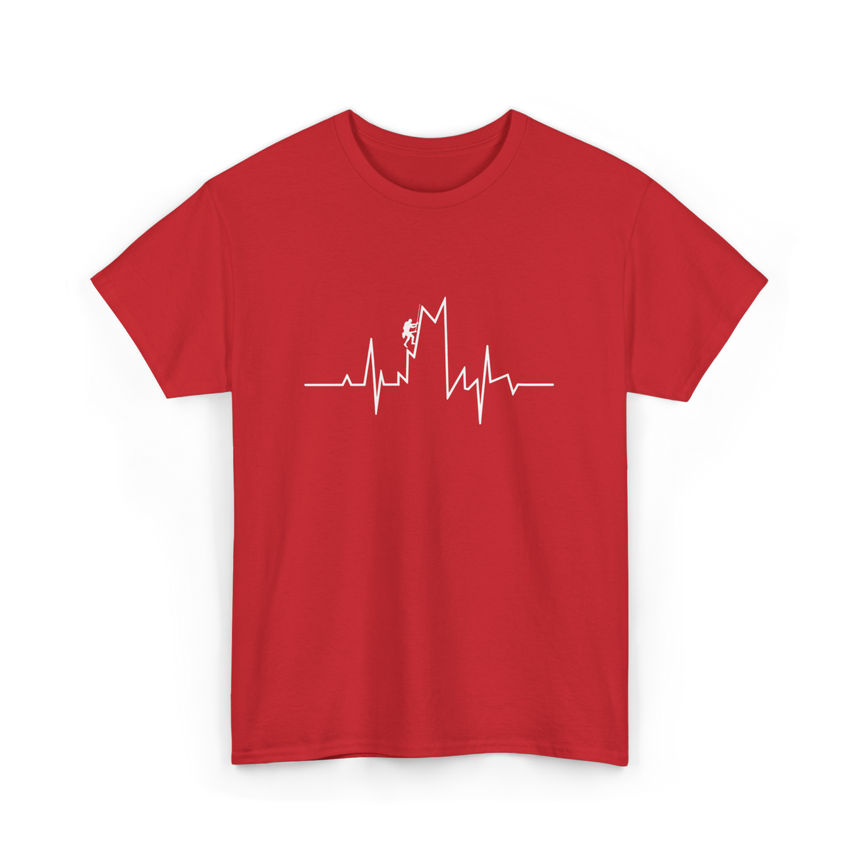 Climb Higher Rock Climbing EKG T-Shirt - Red