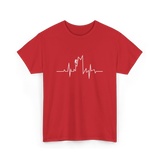 Climb Higher Rock Climbing EKG T-Shirt - Red