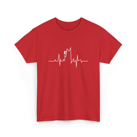 Climb Higher Rock Climbing EKG T-Shirt - Red