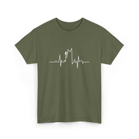 Climb Higher Rock Climbing EKG T-Shirt - Military Green