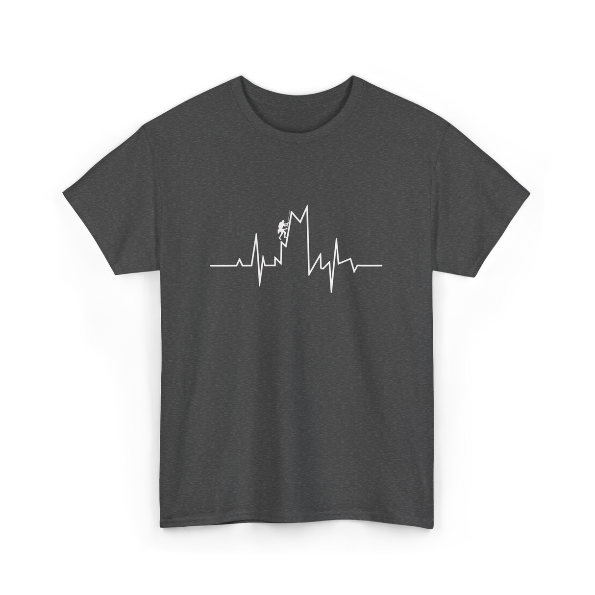 Climb Higher Rock Climbing EKG T-Shirt - Dark Heather