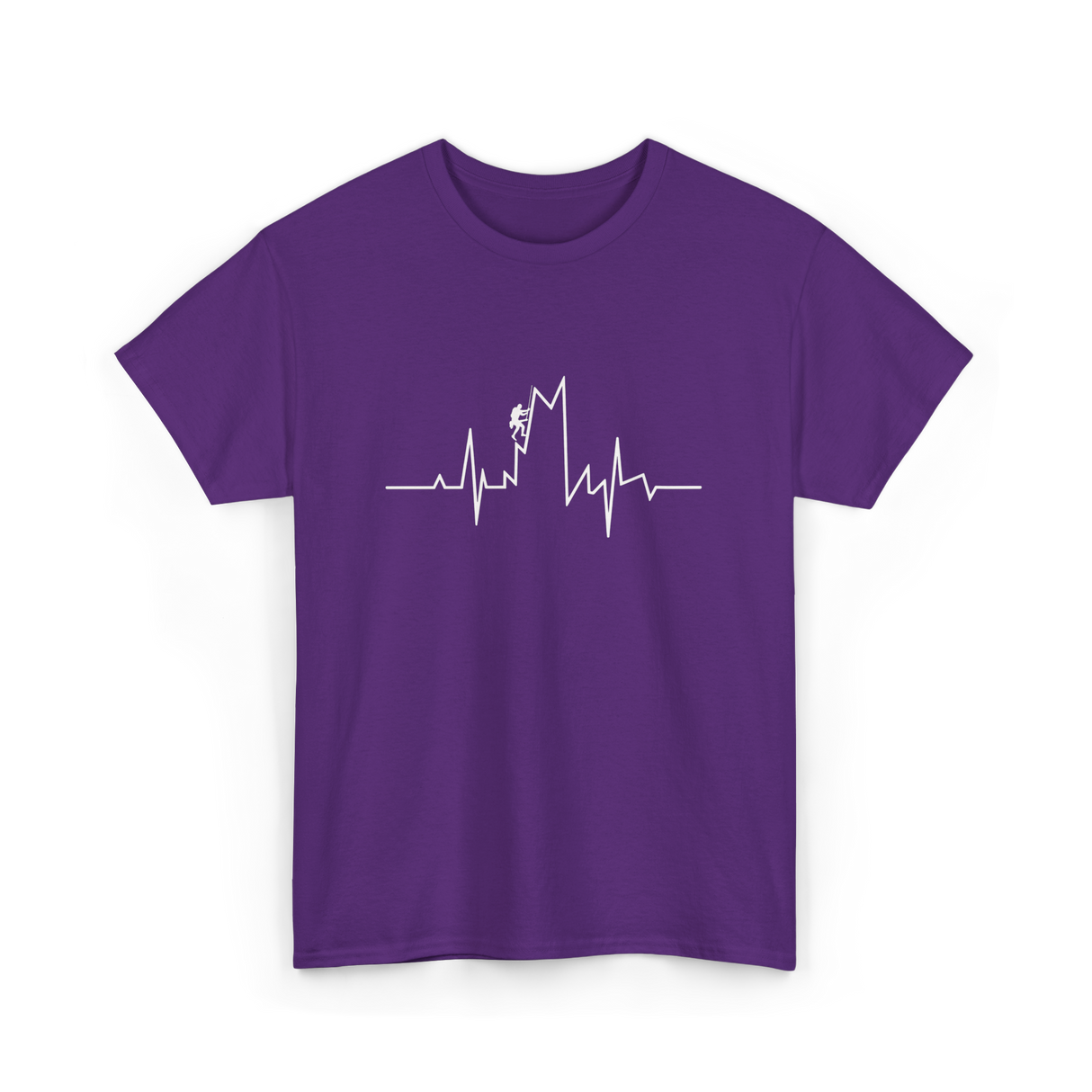 Climb Higher Rock Climbing EKG T-Shirt - Purple