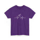 Climb Higher Rock Climbing EKG T-Shirt - Purple