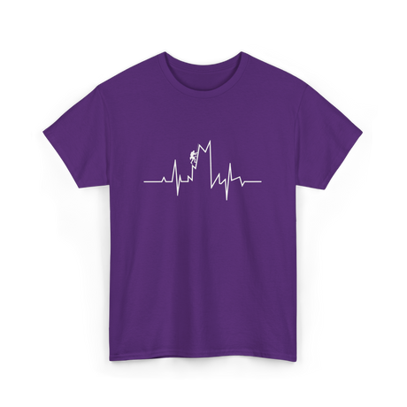 Climb Higher Rock Climbing EKG T-Shirt - Purple