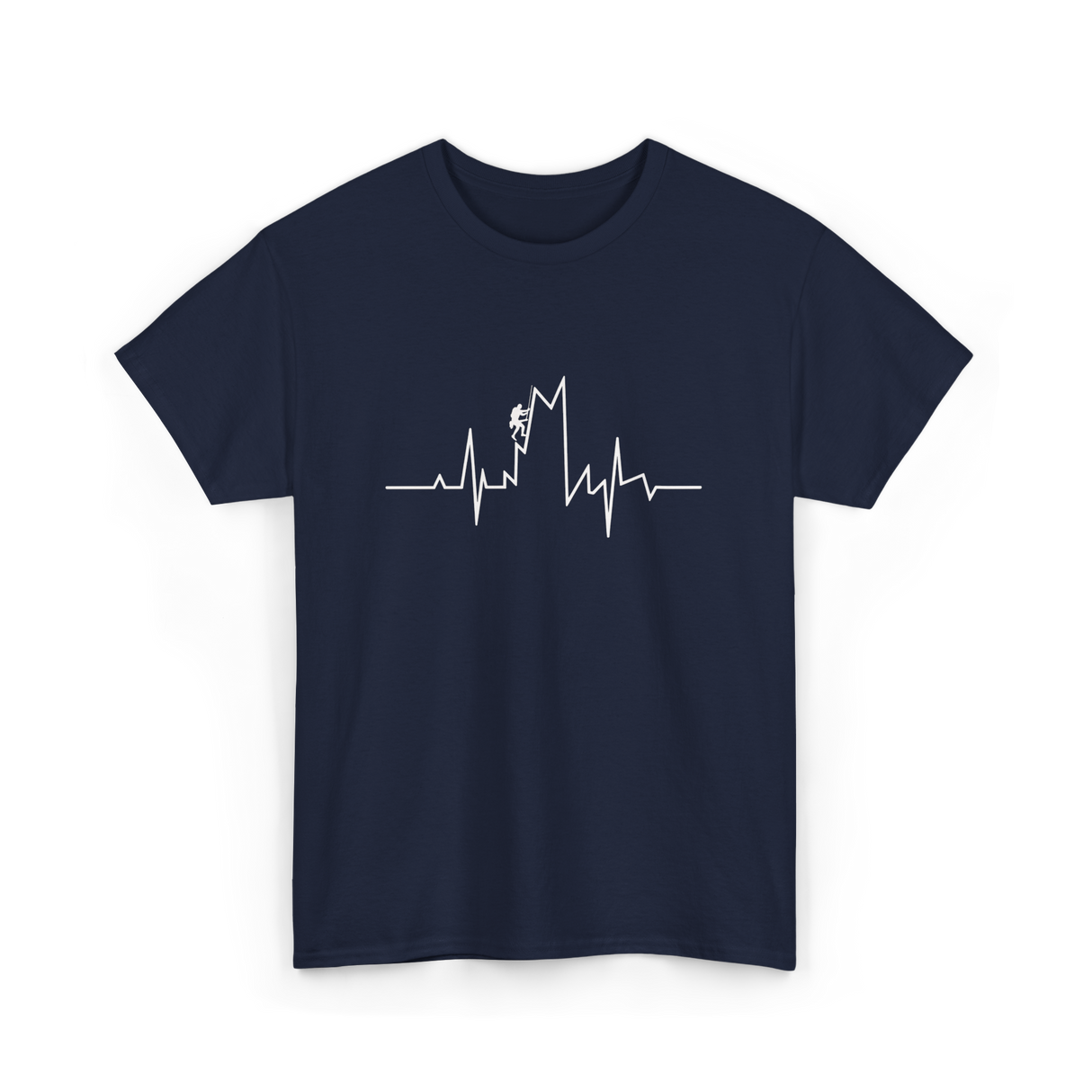 Climb Higher Rock Climbing EKG T-Shirt - Navy